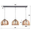 BelaLuz Landelijke hanglamp Fay 3-lichts bruin
