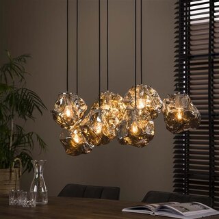 Hanglamp Ice Cube 7-lichts chrome glas