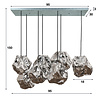 BelaLuz Moderne hanglamp Ice Cube 7-lichts chrome glas