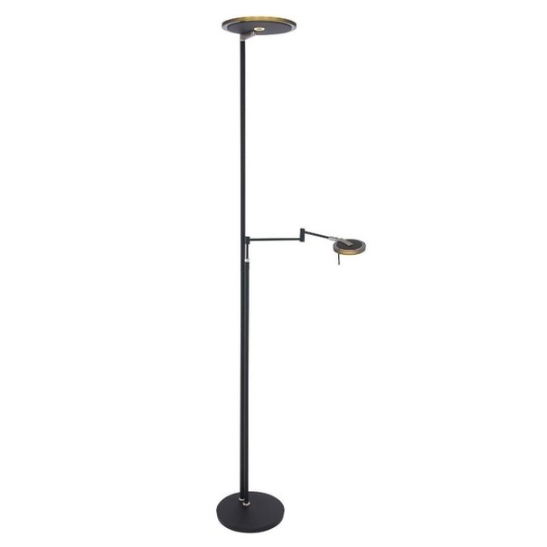 Steinhauer Moderne vloerlamp Turound Uplighter en leeslamp zwart