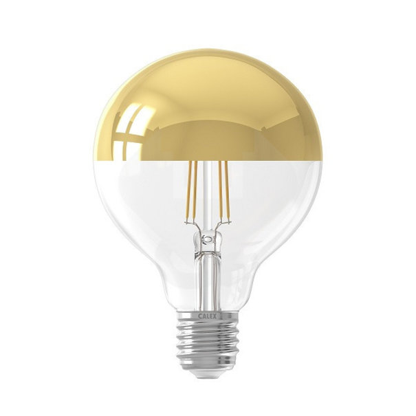 Calex Lichtbron Calex LED E27 3,5W Ø9,5 cm bol Filament Kopspiegel goud