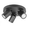 Highlight Moderne plafondspot Oliver 3-lichts IP44 rond zwart