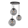 Steinhauer Moderne hanglamp Bollique 3-lichts getrapt zwart met smoke glas