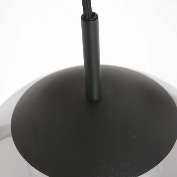 Steinhauer Moderne hanglamp Bollique 3-lichts getrapt zwart met smoke glas