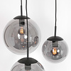 Steinhauer Moderne hanglamp Bollique 3-lichts getrapt zwart met smoke glas