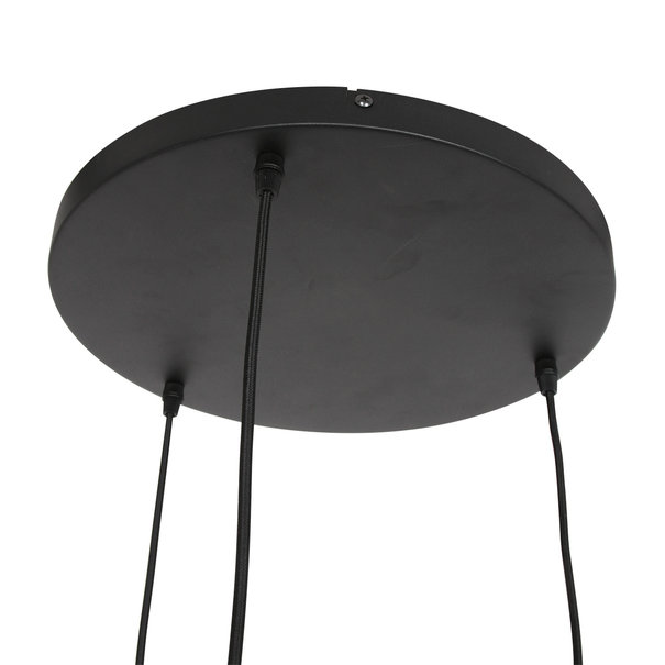 Steinhauer Moderne hanglamp Bollique 3-lichts getrapt zwart met smoke glas