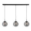 Steinhauer Moderne hanglamp Bollique 3-lichts zwart met smoke glas