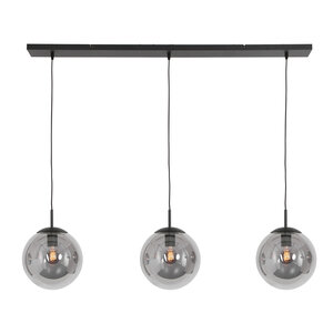 Steinhauer Moderne hanglamp Bollique 3-lichts zwart met smoke glas