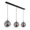 Steinhauer Moderne hanglamp Bollique 3-lichts zwart met smoke glas