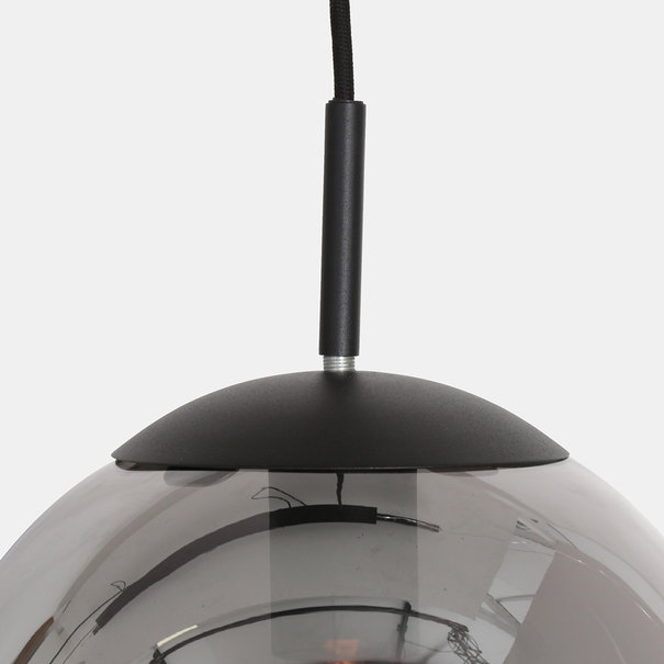 Steinhauer Moderne hanglamp Bollique 3-lichts zwart met smoke glas