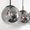 Steinhauer Moderne hanglamp Bollique 3-lichts zwart met smoke glas