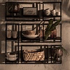 Industriële wandplank Shelfmate set 1 charcoal teakhout