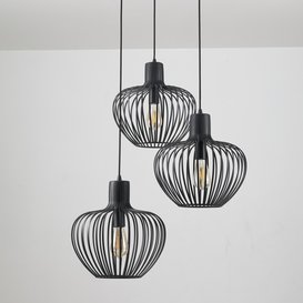 Hanglamp Arraffone 3-lichts rond zwart
