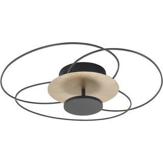 Plafondlamp Fiore 52cm  25W mat zwart/goud