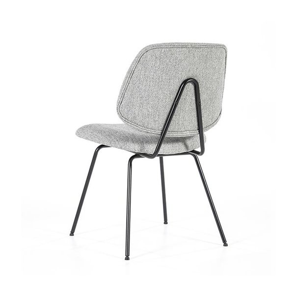 Eleonora Industriële eetkamerstoel Lynn Fletcher stof grijs