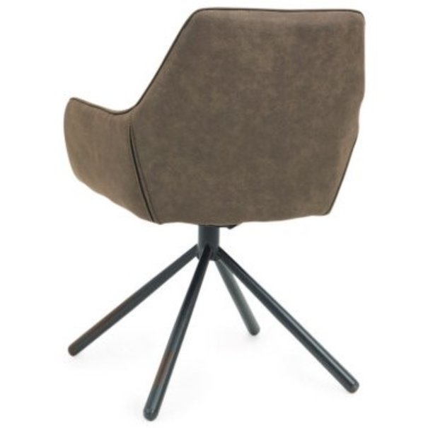 Nijwie Industriële eetkamerstoel Rebel cowboy stone met armleuning