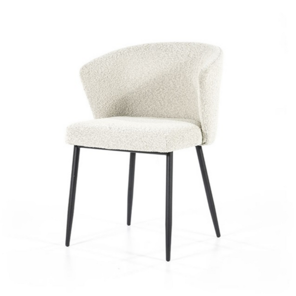 Eleonora Moderne – Eetkamerstoel - Beige – Bouclé - Kuipzitting - Santos