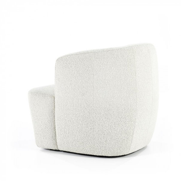 Eleonora Moderne fauteuil Charlotte bouclé beige met kuipzitting
