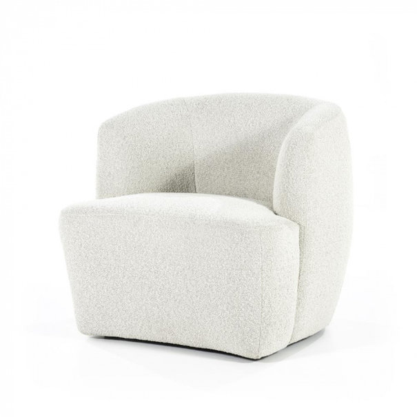 Eleonora Moderne fauteuil Charlotte bouclé beige met kuipzitting