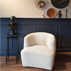 Eleonora Moderne fauteuil Charlotte bouclé beige met kuipzitting
