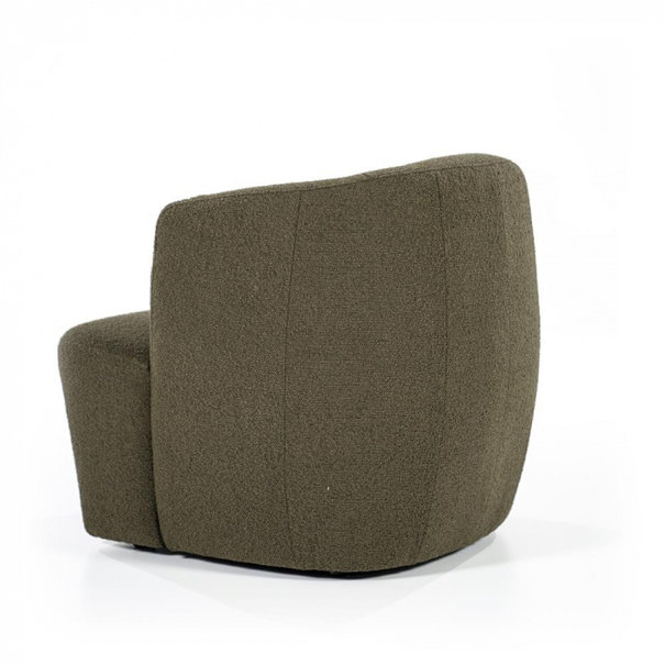 Eleonora Moderne fauteuil Charlotte bouclé groen met kuipzitting