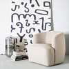 Eleonora Moderne fauteuil Charlotte bouclé taupe met kuipzitting