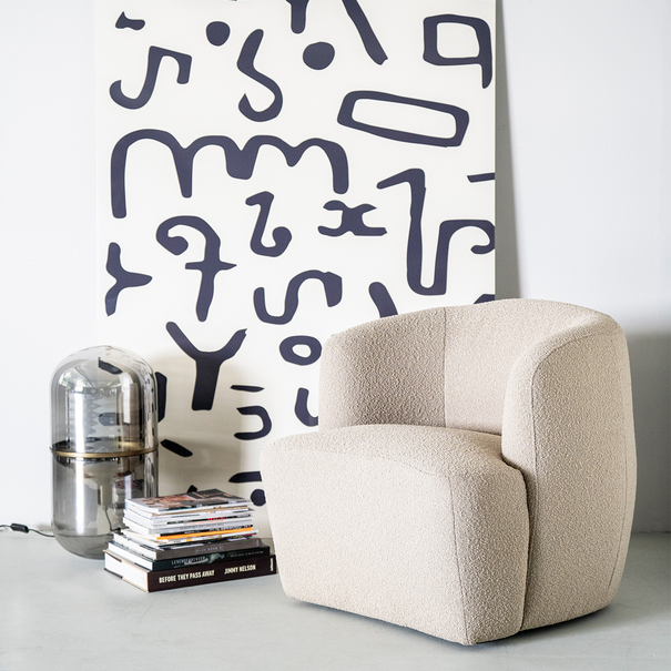 Eleonora Moderne – Fauteuil - Taupe - Bouclé - Kuipzitting - Charlotte