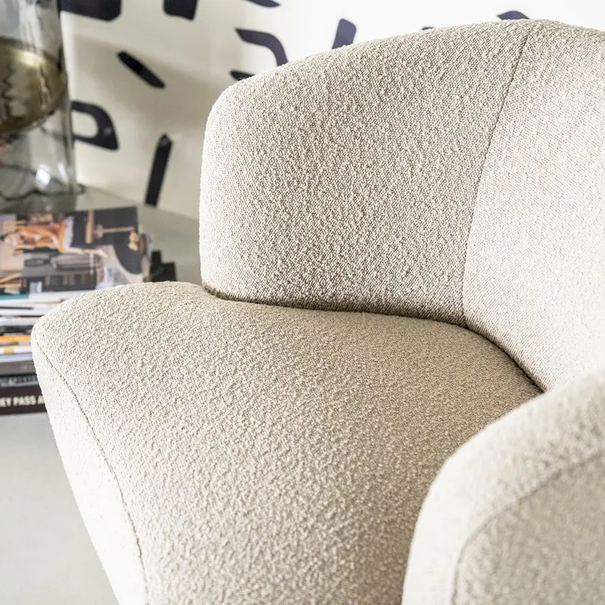 Eleonora Moderne – Fauteuil - Taupe - Bouclé - Kuipzitting - Charlotte