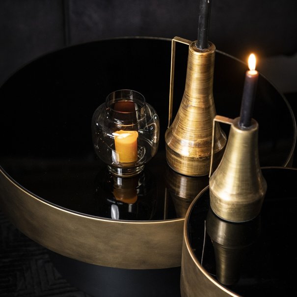 By-Boo Industriële Koffietafel Bunga Ø75 cm goud messing