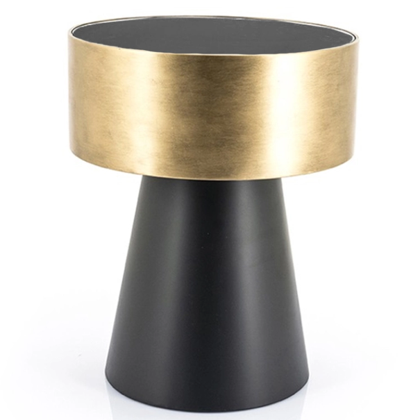 By-Boo Industriële Koffietafel Bunga Ø40 cm goud messing