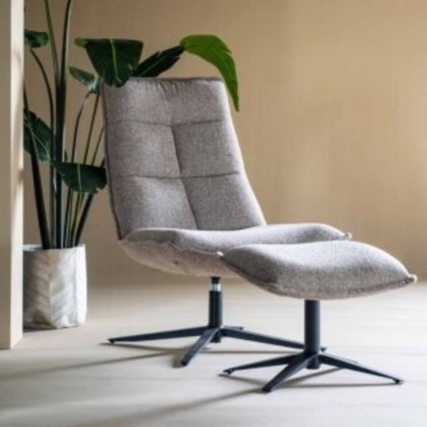 Eleonora Moderne – Fauteuil - lichtgrijs - Bouclé - Draaibaar - Marcus