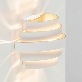Wandlamp Scudo wit goud 20 cm