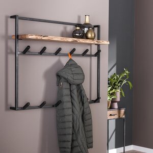 BelaLuz Landelijk kapstok Kayne 12 haken hoedenplank acaciahout naturel