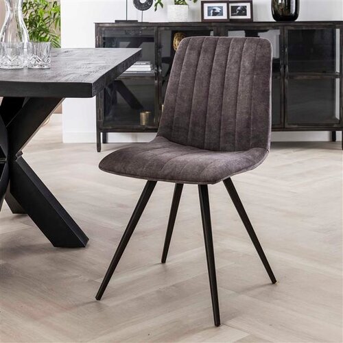 Moderne eetkamerstoel Lilo velours grijs