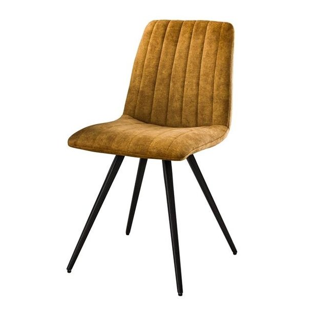 BelaLuz Moderne eetkamerstoel Lilo velours goudkleurig