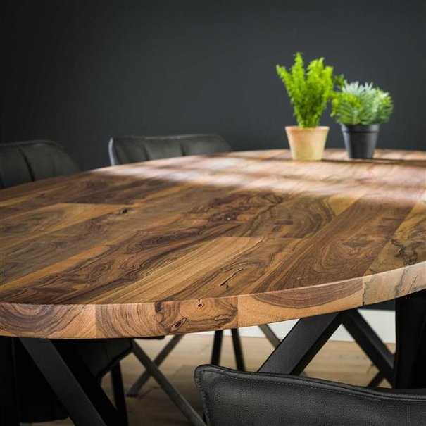 BelaLuz Landelijk - Eetkamertafel - Massief saja hout - 270 cm - Daytona