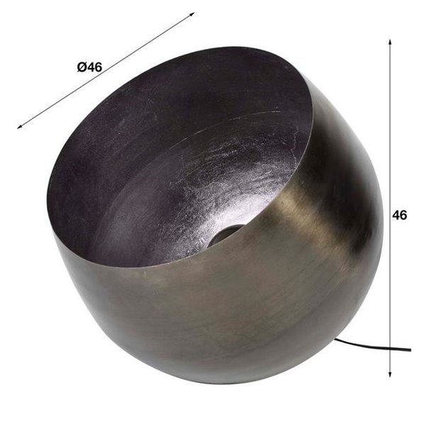 BelaLuz Industriële vloerlamp Zenzi Ø50 cm zwart nikkel
