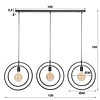 BelaLuz Industriële hanglamp Ozon 3-lichts charcoal