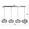 BelaLuz Modern Industriële hanglamp Vince 4-lichts brons met koperen las
