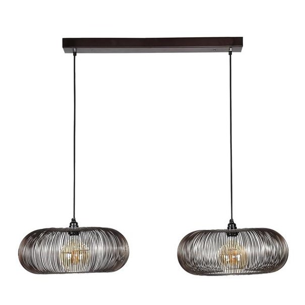 BelaLuz Modernindustriële - Hanglamp - Brons met koperen las - 2 lichts - Vince