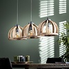 BelaLuz Landelijke hanglamp Fay 3-lichts bruin