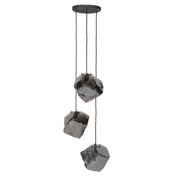 BelaLuz Moderne hanglamp Ice Cube chrome 3-lichts