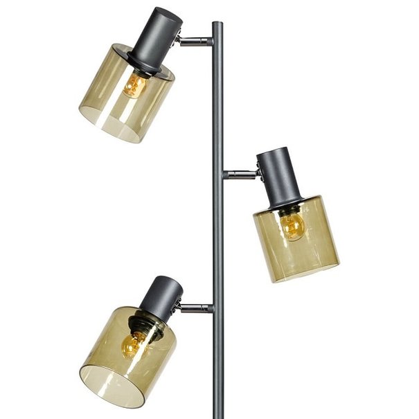 ETH Moderne vloerlamp Sledge 3-lichts met groen glas