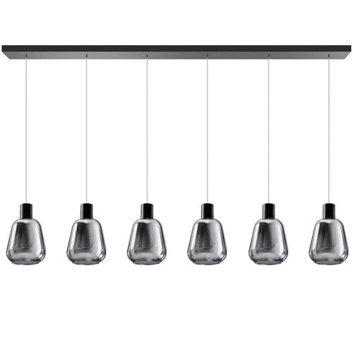 Moderne hanglamp Gary 6-lichts met smoke glas