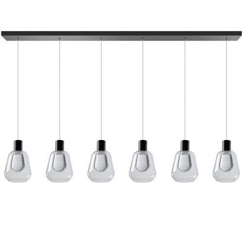 Moderne Design hanglamp gary 6-lichts met helder glas