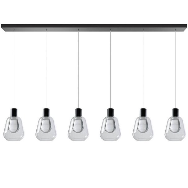 ETH Moderne Design hanglamp gary 6-lichts met helder glas