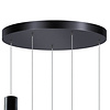 ETH Modern hanglamp Gary 5-lichts getrapt met smoke glas