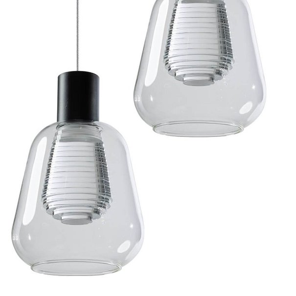 ETH Modern hanglamp Gary 5-lichts getrapt met helder glas