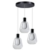 ETH Modern hanglamp Gary 3-lichts getrapt met helder glas