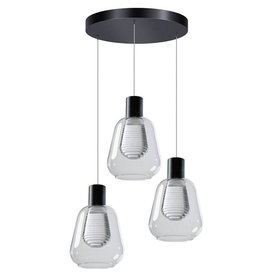 Hanglamp Gary 3-lichts getrapt helder glas